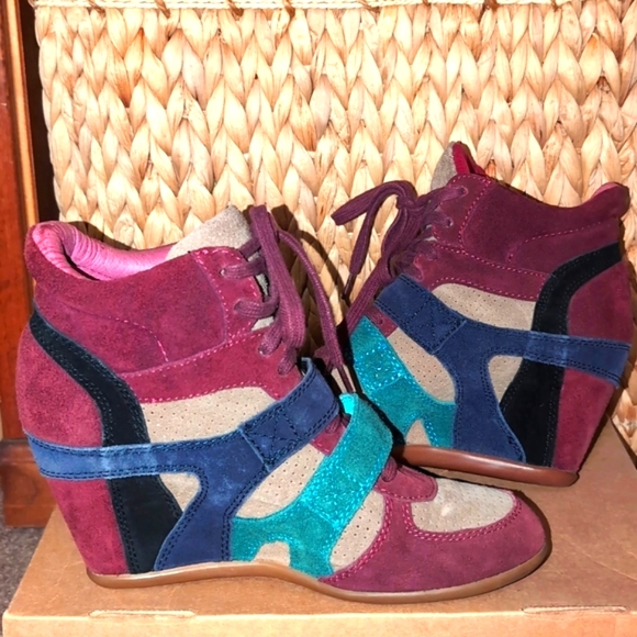 Ash High Top Platform Sneakers Wedges Size 40 9 EUC - Picture 4 of 11